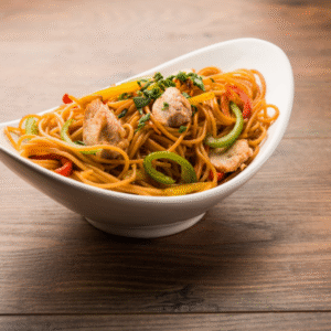 Vegetable Chow Mein With Manchurian Sauce