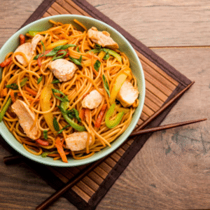 Chicken Chow Mein With Manchurian Sauce